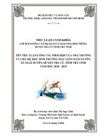 Công tác phối hợp giữa nhà trường và cha mẹ học sinh trường mẫu giáo