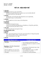 Giáo án môn Vật lý lớp 7 tiết 29: Hiệu điện thế