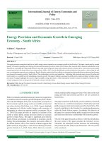 Energy provision and economic growth in emerging economy - South Africa - TRƯỜNG CÁN BỘ QUẢN LÝ GIÁO DỤC THÀNH PHỐ HỒ CHÍ MINH