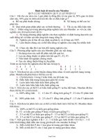 Trắc nghiệm Các quy luật di truyền