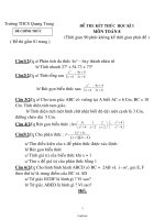 Đề thi kết thúc học kì I môn Toán 8 - Trường THCS Quang Trung