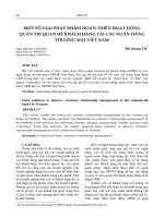 Một số giải pháp nhằm hoàn thiện hoạt động quản trị quan hệ khách hàng tại các ngân hàng thương mại Việt Nam - Trường Đại Học Quốc Tế Hồng Bàng