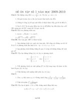 Đề ôn tập số 1 năm học 2009 - 2010