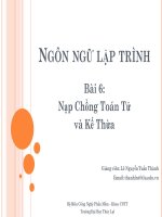 Bài giảng Ngôn ngữ lập trình: Bài 6 - Lê Nguyễn Tuấn Thành - Trường Đại Học Quốc Tế Hồng Bàng