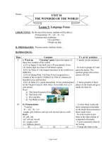 Thiết kế bài dạy môn Tiếng Anh 11 - Unit 16: The wonders of the world - Lesson 5: Language focus