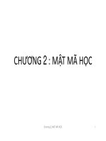 Bài giảng An toàn thông tin - Chương 2: Mật mã học - Trường Đại Học Quốc Tế Hồng Bàng