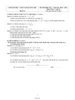 Đề thi học kì 1 môn Toán lớp 12 (Đề số 11)