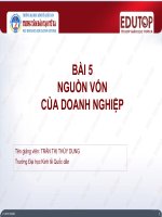 Bài giảng Quản trị tài chính - Bài 5: Nguồn vốn của doanh nghiệp - Trường Đại Học Quốc Tế Hồng Bàng