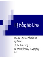 Bài giảng Linux và phần mềm mã nguồn mở: Chương 3 - TS. Hà Quốc Trung - Trường Đại Học Quốc Tế Hồng Bàng
