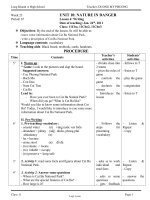 Thiết kế bài dạy môn Tiếng Anh 11 - Unit 10: Nature in danger - Period: 67 - Lesson 4: Writing