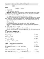 Giáo án Hình học 12 - Tiết 30: Kiểm tra 1 tiết