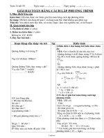 Giáo án Đại số 8 năm học 2010 - Học kì II - Tiết 50: Giải bài toán bằng cách lập phương trình
