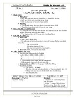 Giáo án môn Tin học 12 - Bài thực hành số 2 tạo cấu trúc bảng (tiết 2)