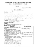 Giáo Án Lớp 1 - Nguyễn Thị Thắng - Trường Tiểu Học Mỹ Hòa 2 Tháp Mười Đồng Tháp