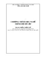 Chương trình dạy nghề trình độ sơ cấp: Nghề Trang điểm thẩm mỹ