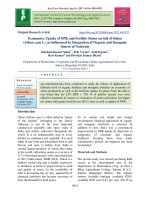 Economics, uptake of NPK and fertility status on soil of onion (Allium cepa L.) as influenced by integration of organic and inorganic source of nutrients - TRƯỜNG CÁN BỘ QUẢN LÝ GIÁO DỤC THÀNH PHỐ HỒ CHÍ MINH