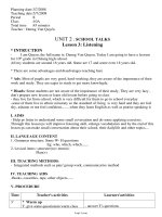 Thiết kế bài dạy môn Tiếng Anh 11 - Unit 2: School talks - Lesson 3: Listening