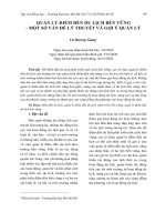 Quản lý điểm đến du lịch bền vững - một số vấn đề lý thuyết và gợi ý quản lý - Trường Đại học Công nghiệp Thực phẩm Tp. Hồ Chí Minh