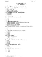 Đề kiểm tra học kì 2 năm học 2015 - 2016 môn: Vật lý - Lớp 11( chương trình chuẩn) thời gian làm bài: 45 phút