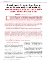 Vấn đề chuyển giá của công ty đa quốc gia trên thế giới và doanh nghiệp đầu tư trực tiếp nước ngoài ở Việt Nam - Trường Đại Học Quốc Tế Hồng Bàng