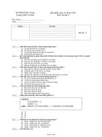Đề kiểm tra 45 phút số 1 môn Tin lớp 11