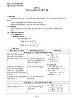 Bài soạn môn Đại số lớp 7 năm 2009 - Tiết 3: Nhân chia số hữu tỉ