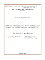 Tóm tắt luận án Tiến sĩ Hóa học: Nghiên cứu tổng hợp và hoạt tính kháng viêm, kháng ung thư các hợp chất lai Coxib – Combretastatin - Trường Đại học Công nghiệp Thực phẩm Tp. Hồ Chí Minh