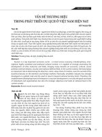 Vấn đề thương hiệu trong phát triển du lịch ở Việt Nam hiện nay - Trường Đại học Công nghiệp Thực phẩm Tp. Hồ Chí Minh