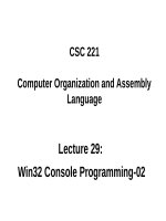 Lecture Computer organization and assembly language - Lecture 29: Win32 console programming-02 - TRƯỜNG CÁN BỘ QUẢN LÝ GIÁO DỤC THÀNH PHỐ HỒ CHÍ MINH