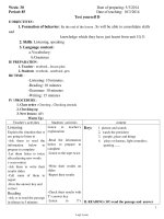 Thiết kế bài dạy Tiếng Anh 11 - Tuần 30