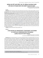 Đánh giá kết quả điều trị tủy bằng phương pháp lèn dọc sử dụng máy lèn nhiệt Touch’N Heat - Trường Đại Học Quốc Tế Hồng Bàng