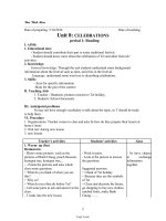 Thiết kế bài dạy môn Tiếng Anh 11 - Unit 8: Celebrations - Period 1 đến period 5