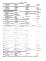 Ôn tập môn Tiếng Anh khối 11 - Unit 9, 10, 11