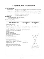 Giáo án Hình học 12 - Bài 3: Mặt nón, hình nón, khối nón