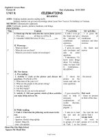 Bài soạn môn học Tiếng Anh lớp 11 - Period: 44 - Unit 8: Celebrations