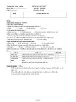 Kiểm tra một tiết môn thi: Sinh học - Trường THCS Ngô Gia Tự