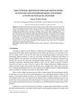 Educational mottos of tertiary institutions in Vietnam and English speaking countries: A study of syntactic features - TRƯỜNG CÁN BỘ QUẢN LÝ GIÁO DỤC THÀNH PHỐ HỒ CHÍ MINH