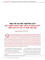 Một số sai sót thường gặp qua kiểm toán thu tiền sử dụng đất đối với các dự án khu đô thị - Trường Đại Học Quốc Tế Hồng Bàng