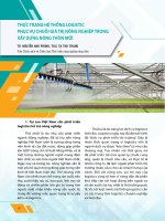 Thực trạng hệ thống Logistic phục vụ chuỗi giá trị nông nghiệp trong xây dựng nông thôn mới - Trường Đại Học Quốc Tế Hồng Bàng