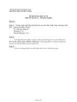 Giáo án Tin học 11 - Đề kiểm tra học kỳ II