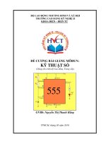 Đề cương bài giảng môđun Kỹ thuật số (Dùng cho trình độ Cao đẳng, Trung cấp) - Trường Đại học Công nghiệp Thực phẩm Tp. Hồ Chí Minh