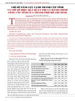 Chỉ số năng lực cạnh tranh cấp tỉnh và chỉ số hiệu quả quản trị và hành chính công cấp tỉnh của thành phố Hồ Chí Minh - Trường Đại Học Quốc Tế Hồng Bàng