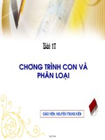 Bài giảng Tin học 11 - Bài 17: Chương trình con và phân loại
