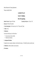 Bài soạn môn học Tiếng Anh lớp 11 - Unit 13: Hobbies - Part B: Speaking - Thang Long High School