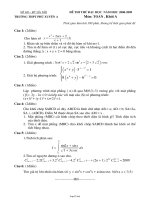Đề thi thử đại học - Trường THPT Phú Xuyên A - Môn: Toán, Khối A