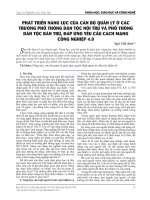 Phát triển năng lực của cán bộ quản lý ở các trường phổ thông dân tộc nội trú và phổ thông dân tộc bán trú, đáp ứng yêu cầu cách mạng công nghiệp 4.0