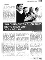 Ứng dụng quyền chọn thực trong thẩm định dự án đầu tư