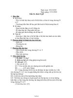 Thiết kế giáo án môn Sinh học 8 năm 2010 - Tiết 31: Bài tập