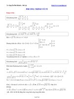 Ôn tập Phương trình vô tỷ