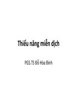 Bài giảng Thiểu năng miễn dịch - PGS.TS Đỗ Hòa Bình - Trường Đại Học Quốc Tế Hồng Bàng